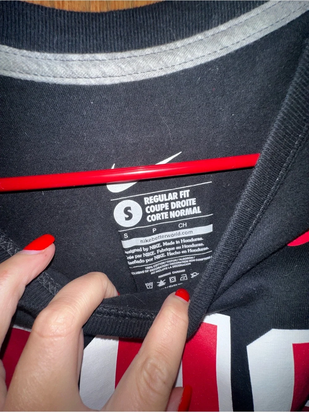 Nike Black Long-Sleeve OSU Buckeye Shirt with Red & White 'THE' Graphic